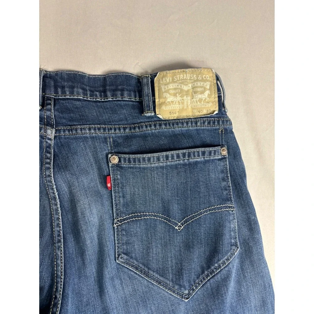 Levi's 514 Straight Fit Blue‎ Denim Jeans Mens 40x32 Medium Wash 00514-0406